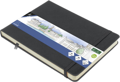 Cuaderno de bocetos canguro a5 horizontal - gris frío - tapa dura - con elástico y cinta - k-861235