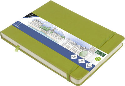 Cuaderno de bocetos canguro a5 paisaje - verde lima - tapa dura - con elástico y cinta - k-861239
