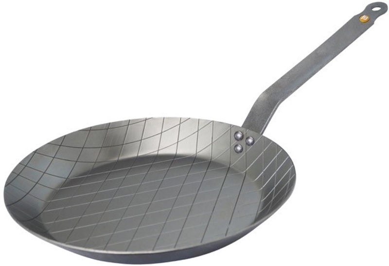 Debuyer de Buyer Mineral B Sartén para carne 28 cm – Sartén grill estriada – Chapa de acero – Sin PFAS