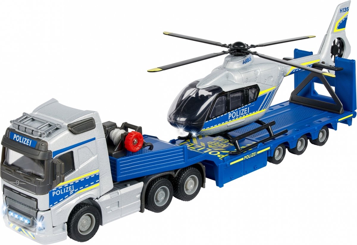 Majortte Volvo Truck con polizia in elicottero