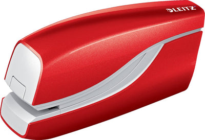 Grapadora eléctrica Leitz nexxt wow para grapado sin contacto - alimentada por batería - grapa hasta 10 hojas - roja