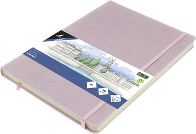 Quaderno per schizzi Kangaro - a4 - viola - copertina rigida in PU - con elastico e nastro - k-861243