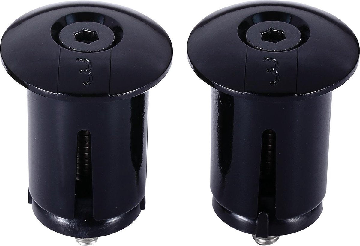 Bbb cycling screwon stuurdoppen racefiets - opschroefbare stuurdoppen - voor ⌀ 18 - 22mm sturen - per paar - zwart - bht-96