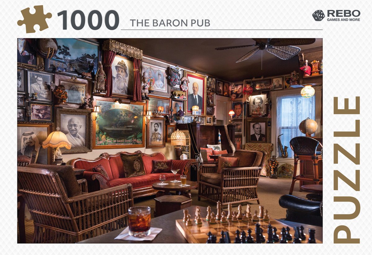 Puzzle Rebo 1000 pezzi - Il barone pub puzzle in cartone.