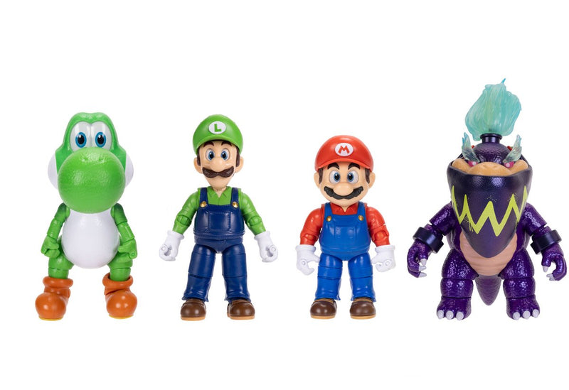Jakks Super Mario Galaxy Film - Multipack con figuras de 13 cm - Mario, Yoshi y figuras exclusivas de Wonder Bowser Jr. y Luigi