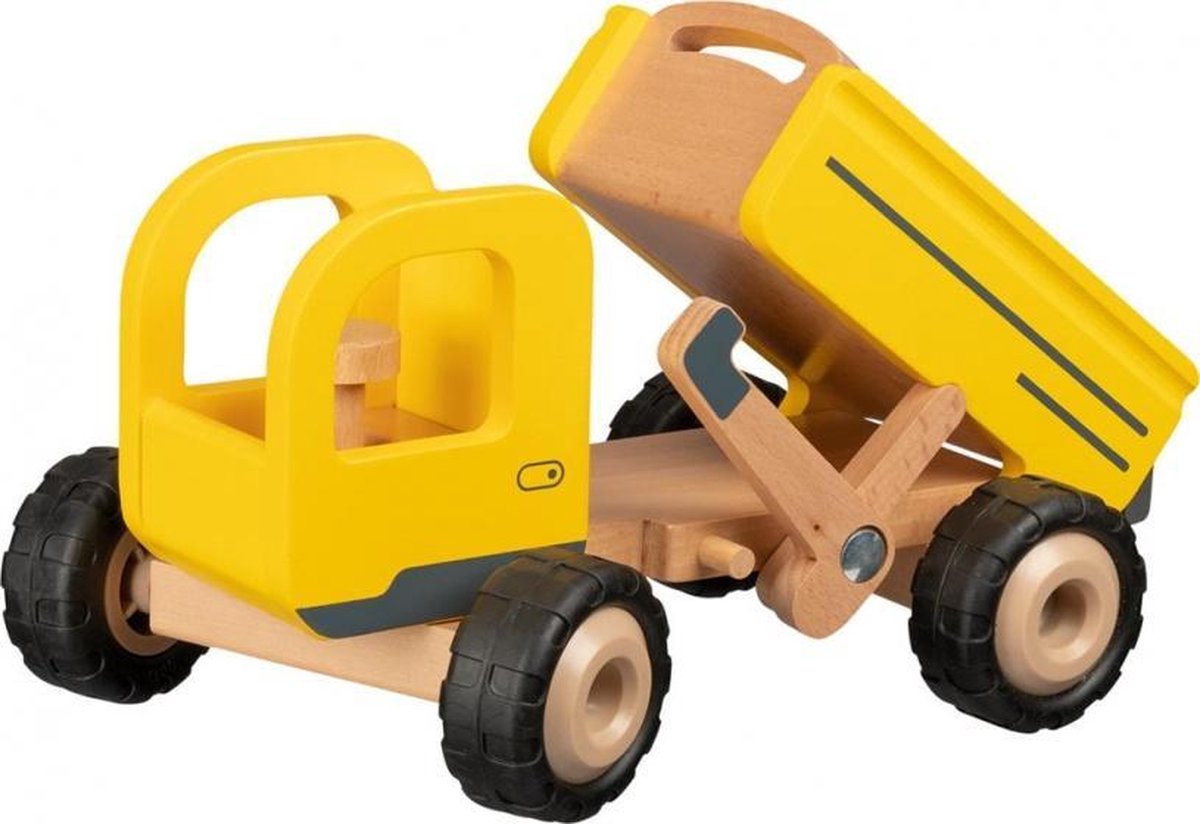 Goki Wooden Tilt Wagon amarillo