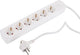 Presa Q-link - 6 vie - con interruttore - piatta - 3 x 1,5 mm² - 1,5 m - PVC - bianco