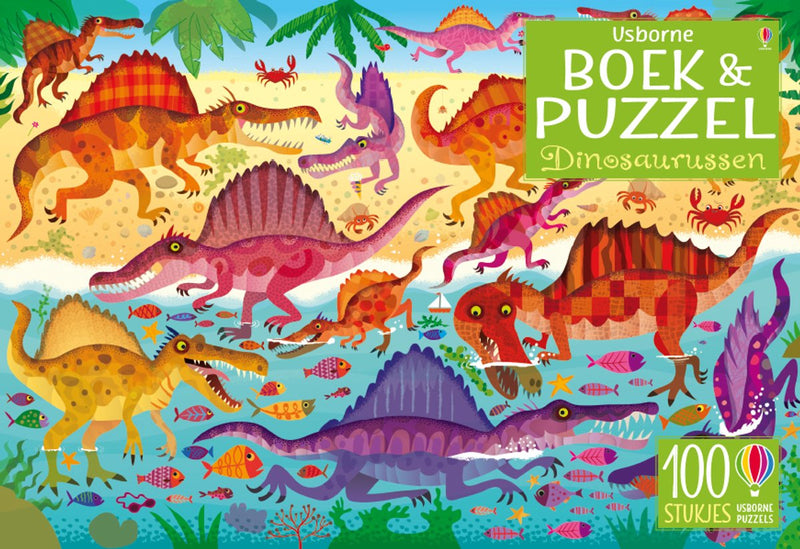 Libro y rompecabezas de dinosaurios
