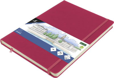 Quaderno per schizzi Kangaro - a4 - rubino - con elastico e nastro - k-861331