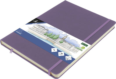 Quaderno da disegno Kangaro - a4 - viola erica - con elastico e nastro - k-861333