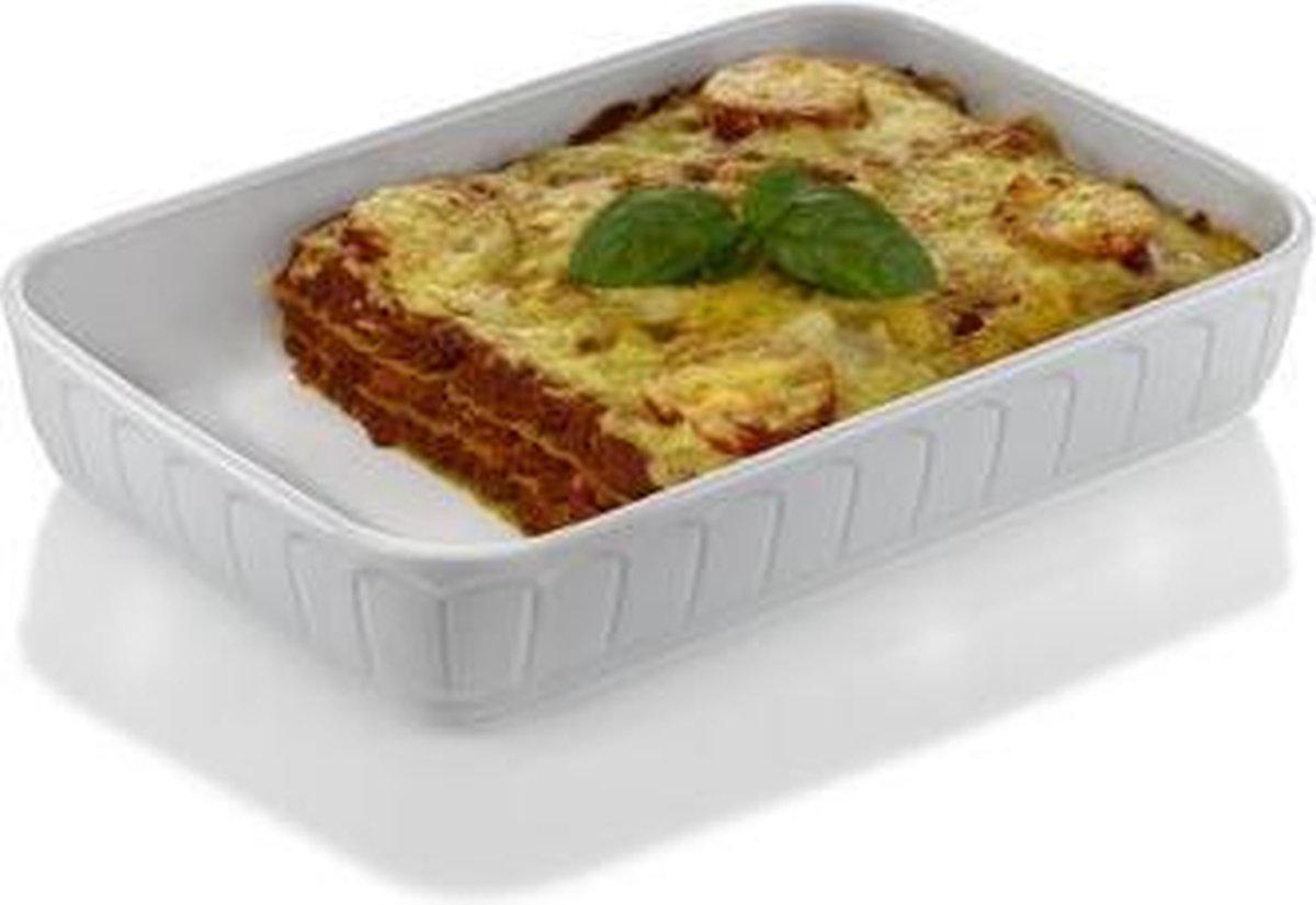 Fuente para horno rectangular Hendi – porcelana – resistente a los golpes térmicos – 4,8l – 380x260x70 mm