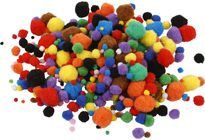 Pompon Creative Company, d 5-40 mm, ca. 150 pezzi, vari colori, 42 g 1 scatola