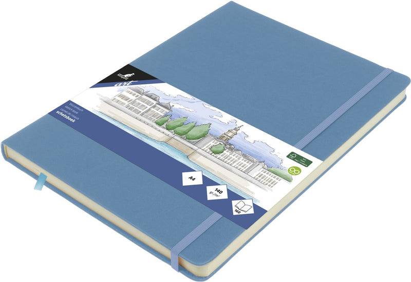 Cuaderno de bocetos canguro - a4 - azul cielo - con elástico y cinta - k-861335
