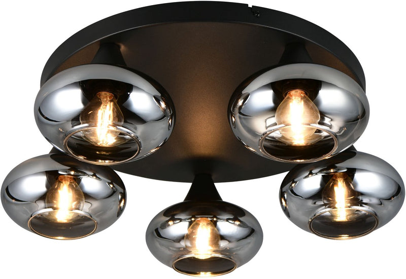 Rl vive tu luz realidad divina - lámpara de techo - color humo - excl. 5x e14 4 w - montaje en techo
