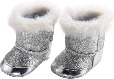 Scarpe bambole argento, 38-45 cm