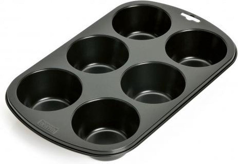 Teglia per muffin Kaiser - per 6 muffin grandi - antiaderente - nera - per cuocere facilmente