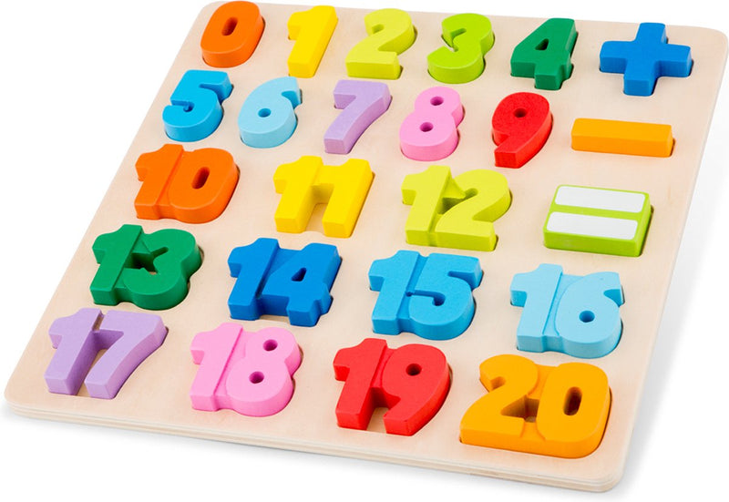 New Classic Toys ® puzzle in legno con segni aritmetici - numeri da 0 a 20 - puzzle matematici colorati - apprendimento educativo per contare - giocattoli per bambini - a partire da 24 mesi