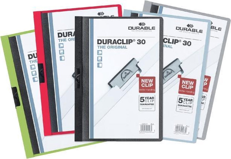 Carpeta con abrazadera duradera duraclip a4 3mm 30v culo | 25 piezas