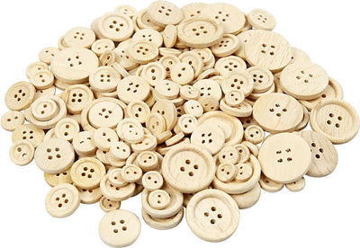 Bottoni in legno Creativ company, d 8+11+15+18+23 mm, 440 pezzi 1 scatola