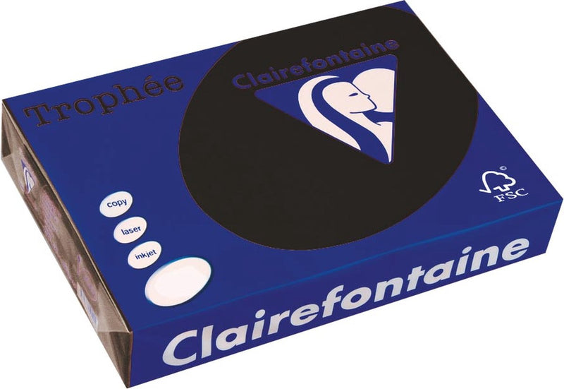 Clairefontaine trophée pastello, carta colorata, A4, 160 g, 250 fogli, nero
