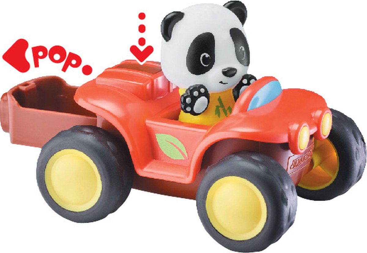 Klorofil il set da gioco quad - macchina da gioco - giocattolo interattivo per bambini - con figura della famiglia dei panda - giocattoli da 18 mesi - 2 pezzi