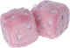 Dado Carpoint rosa – decorazione auto – peluche – 6x6x6 cm – cordone 40 cm – per specchietto interno – accessorio interno