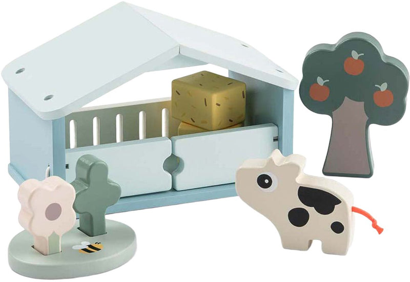 Hecho por ciervos Tiny Farm Wooden Play Set Dotti