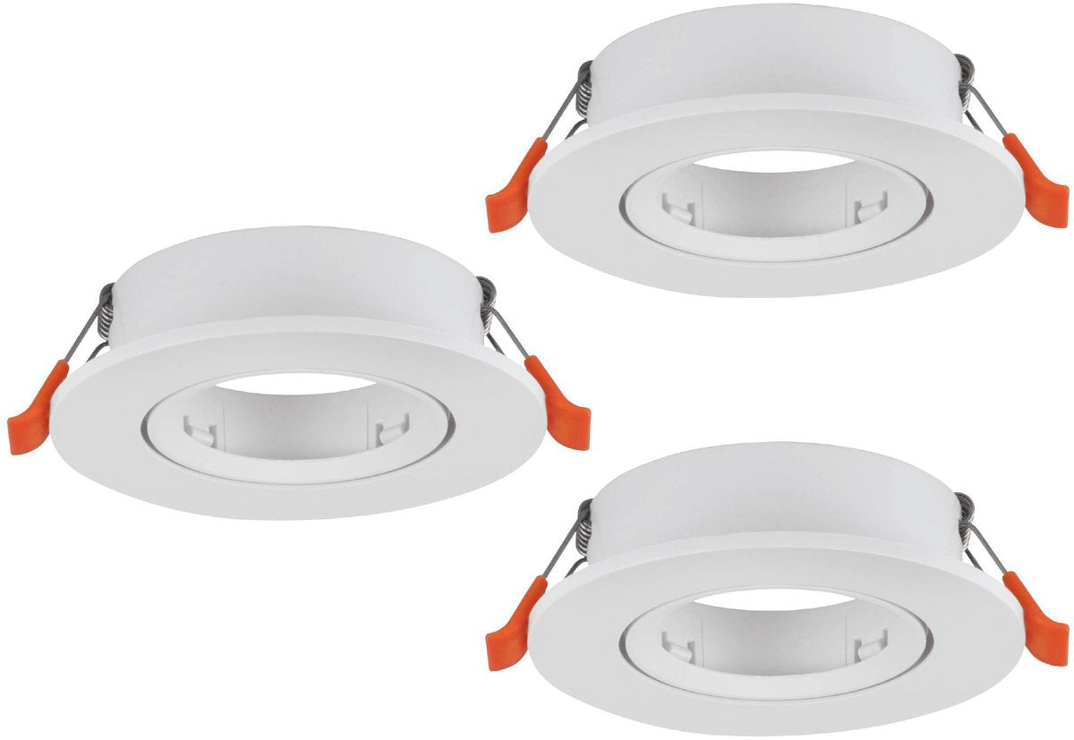 Eglo barranco inbouwspot - gu10 - ø 9 cm - wit - set van 3 stuks - kantelbaar