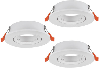 Eglo barranco inbouwspot - gu10 - ø 9 cm - wit - set van 3 stuks - kantelbaar