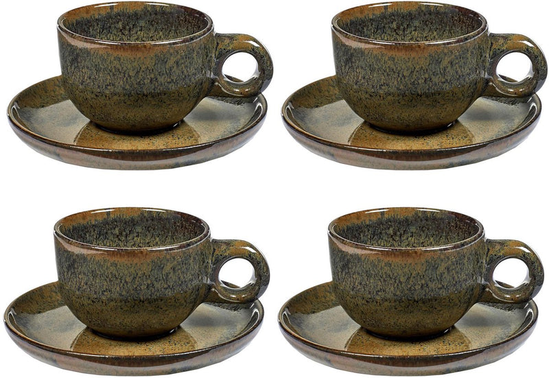 Serax - sergio herman surface - koffiekop + schotel - indi grijs - 13 ø - 4 stuks