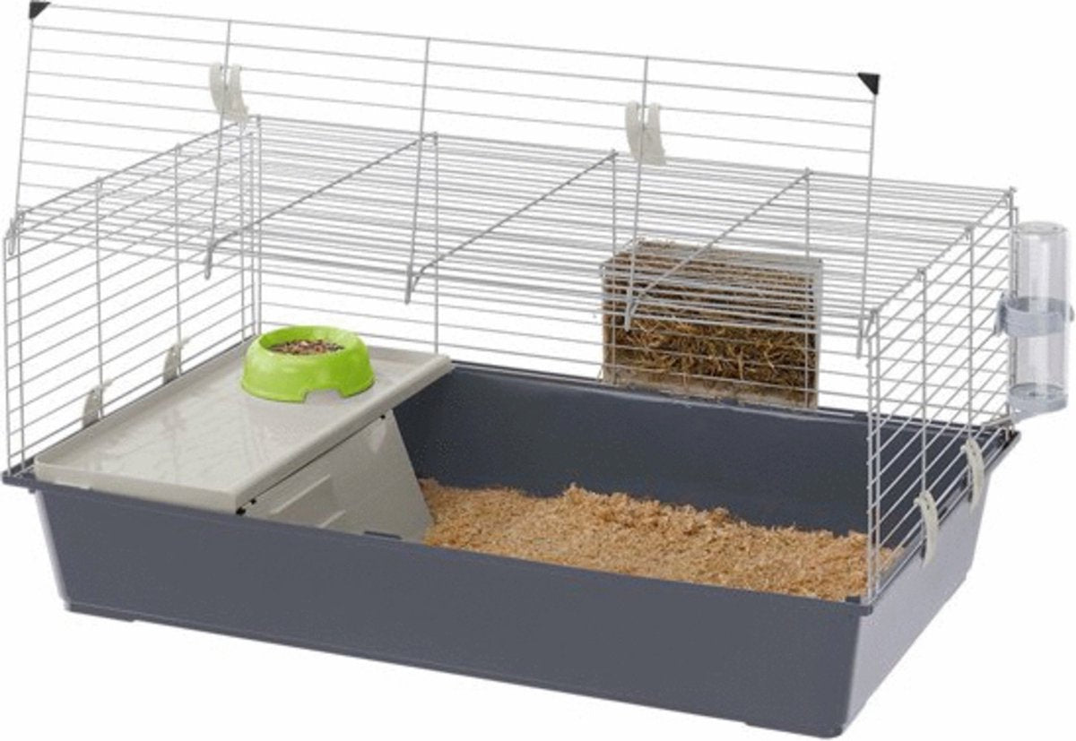 Ferplast rabbit 100 - knaagdierkooi - grijs - 95 x 57 x 46 cm