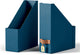 Cassetta portariviste Leitz puro - cartone riciclato al 100% - set da 2 - blu scuro