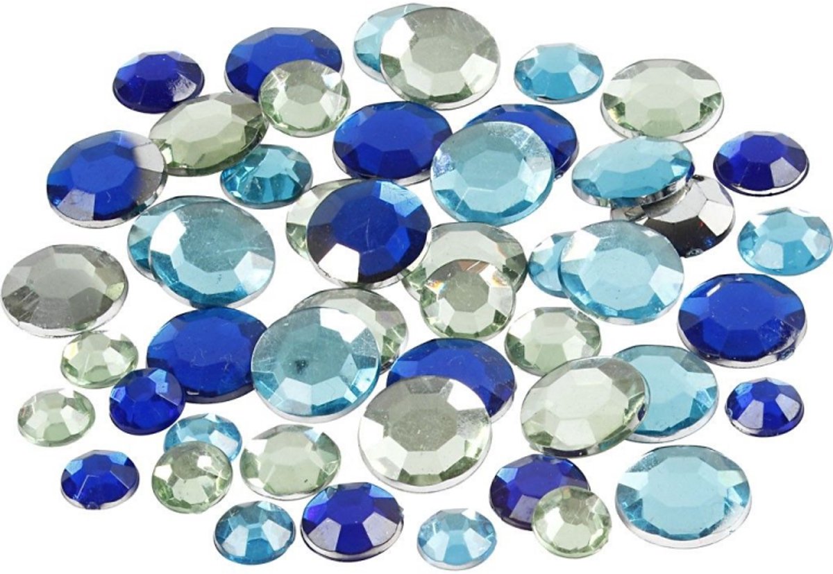 Strass Creativ company, tondo, misura 6+9+12 mm, armonia verde blu, 360 pezzi 1 scatola
