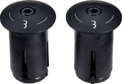 Bbb cycling aluminum handlebar caps bicycle screwon - aluminum end caps road bike mtb - for ⌀ 18 - 22mm handlebars - 2 pieces - black - bht-97