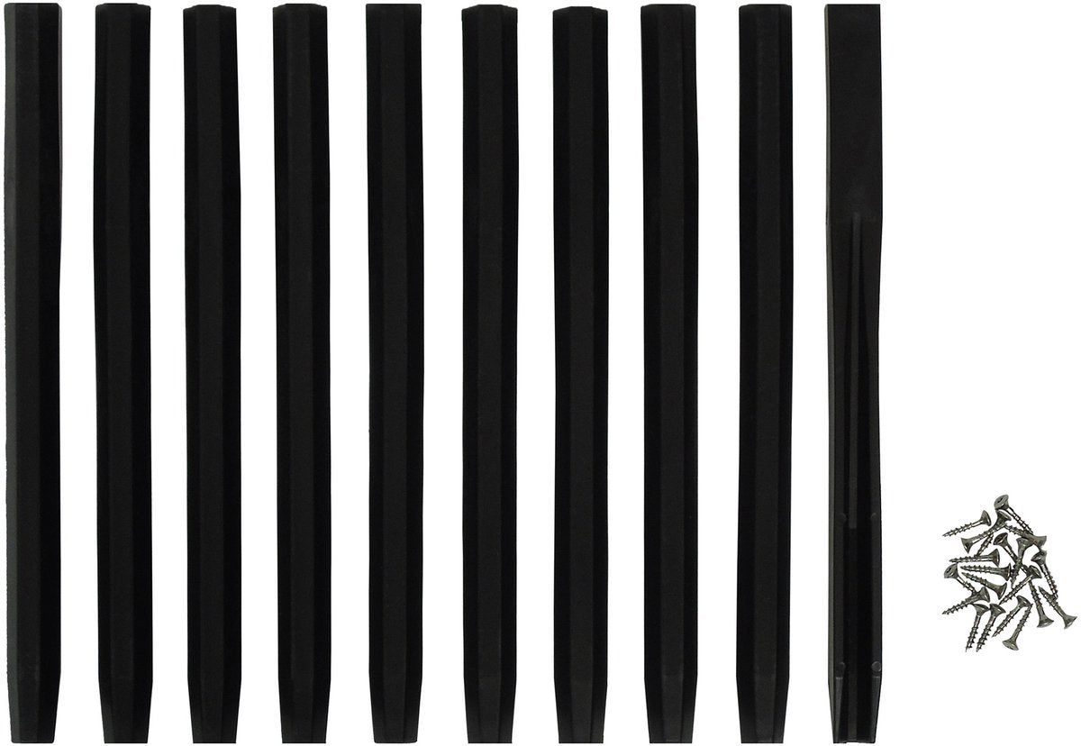 Nature - juego de postes 10x + tornillos 20x - negro - para bordes