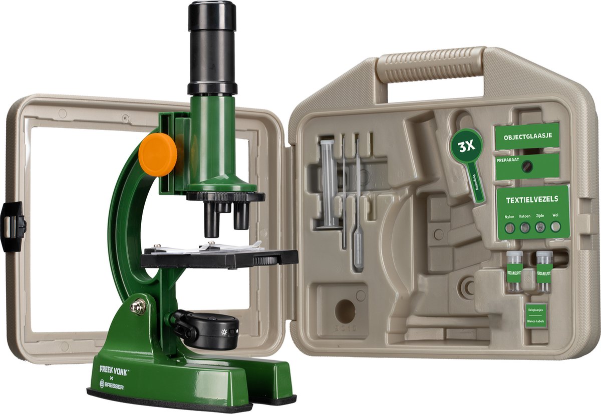 Freek spark x bresser - microscopio per bambini - ingrandimento da 100x a 1200x - incl. custodia e accessori