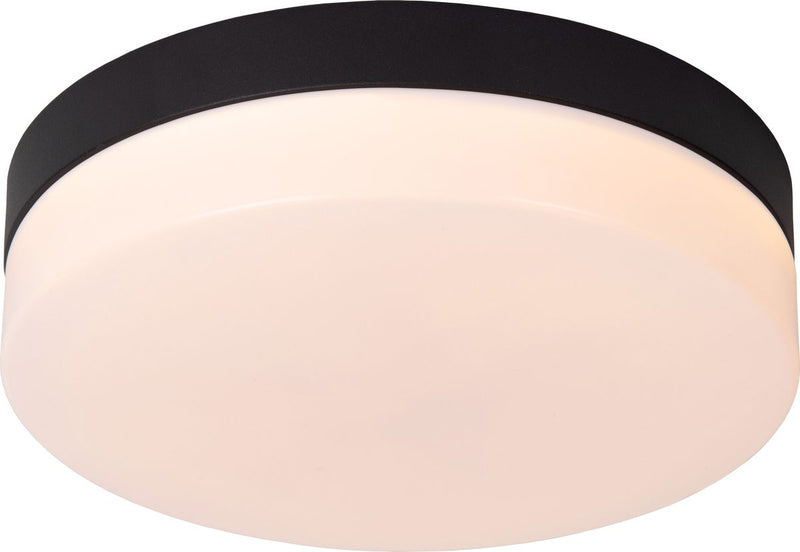 Lucide geneve - plafonnière (plafondlamp) badkamer - ø 23 cm - led - 1x12w 2700k - ip44 - bewegingssensor - zwart
