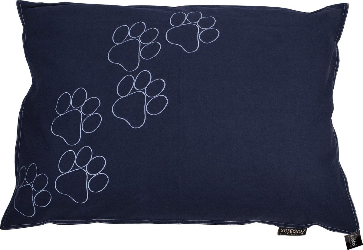 Cuscino per cani Lex max piedi felici blu scuro - 100 x 70 cm
