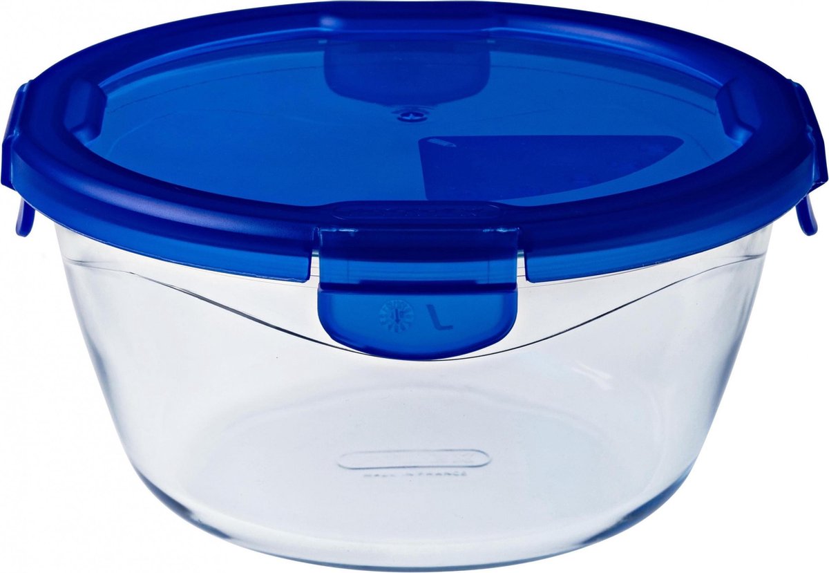 Pyrex - recipiente cook go redondo con tapa 1,6 litros - transparente