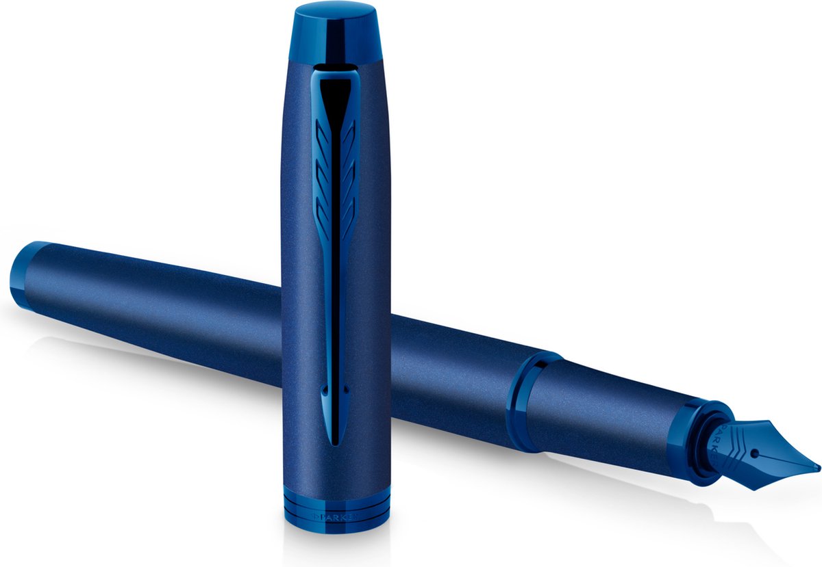 Parker im monochrome vulpen | blauwe inkt | blauwe afwerking en details | medium punt | met geschenkdoos