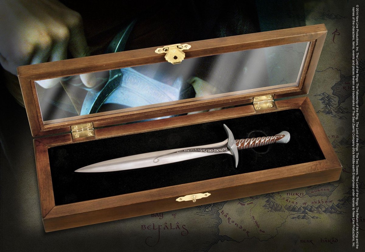La noble colección el señor de los anillos - abridor de cartas sting 19 cm - color plateado