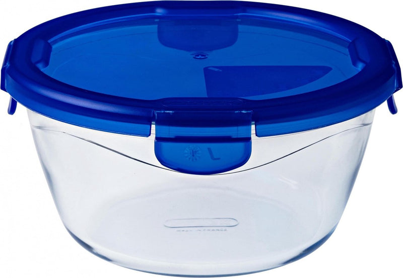 Pyrex - recipiente cook go redondo con tapa 0,7 litros - transparente