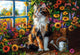 Castorland puzzel kat bloemen 1000 stukjes meditatie kleurrijk.
