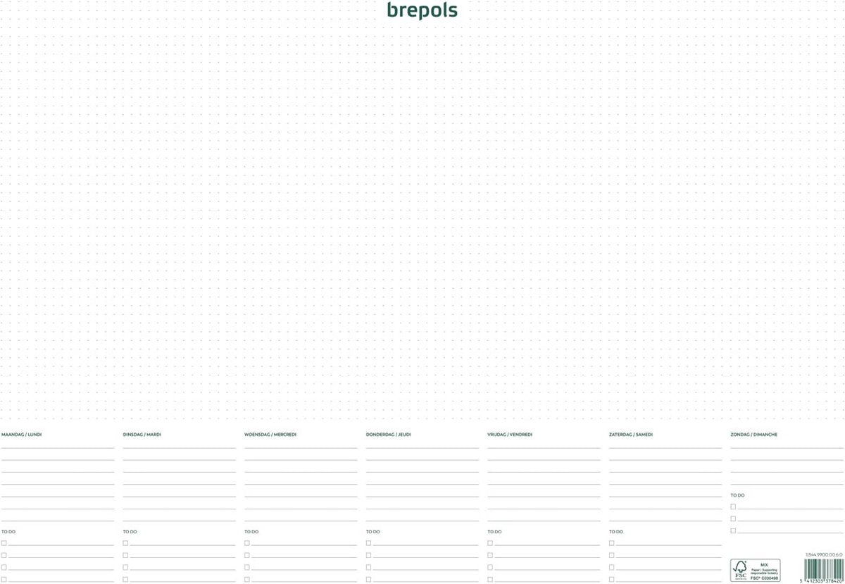 Brepols atoma - cuaderno de moda - a4 - 144 páginas - cuadros comerciales - violeta transparente