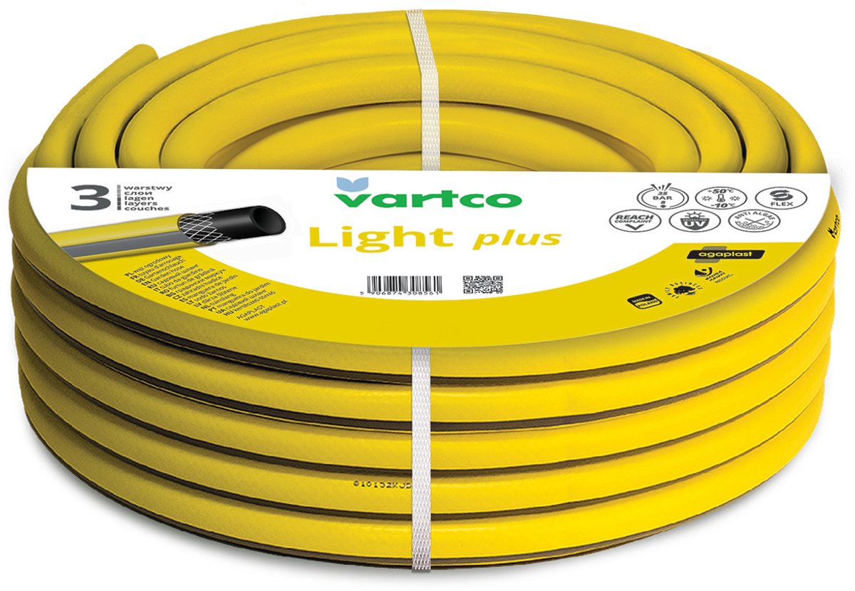 Vartco - 3-lagige tuinslang 1 2 50m | flexibele slang polyester kruis vlecht uv-bestendig 25 bar