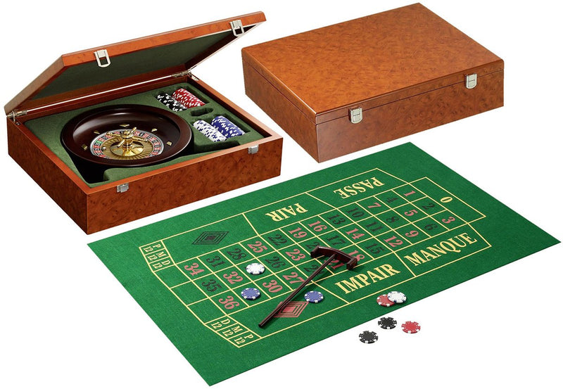 Set roulette Philos - con ruota in metallo, panno in feltro e 100 fiches - 6+ anni
