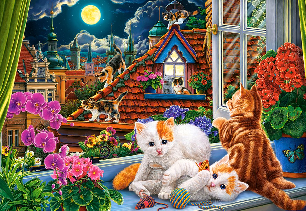 Puzzle dei gattini sul tetto di Castorland 1500 pezzi