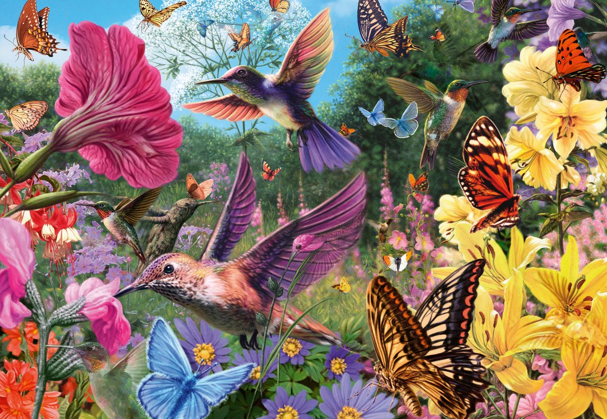 Ravensburger puzzle animales bienestar colibríes y mariposas 200 piezas.