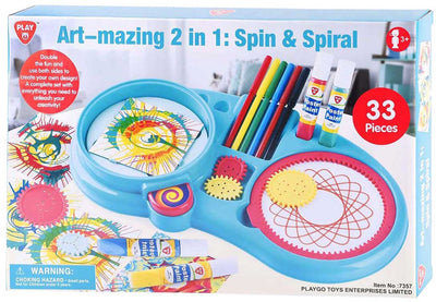 Set de dibujo en espiral Playgo 2 en 1 - 33 piezas.