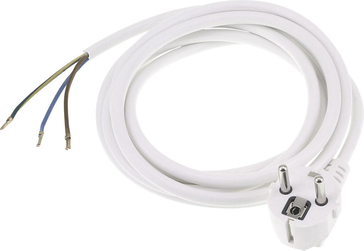 Q-link aansluitsnoer - randaarde - 2500w - 3 x 1.0 mmâ² - 2.5 m - wit